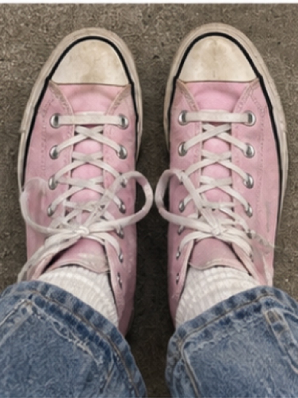 pastel pink 6.5 high-top converse